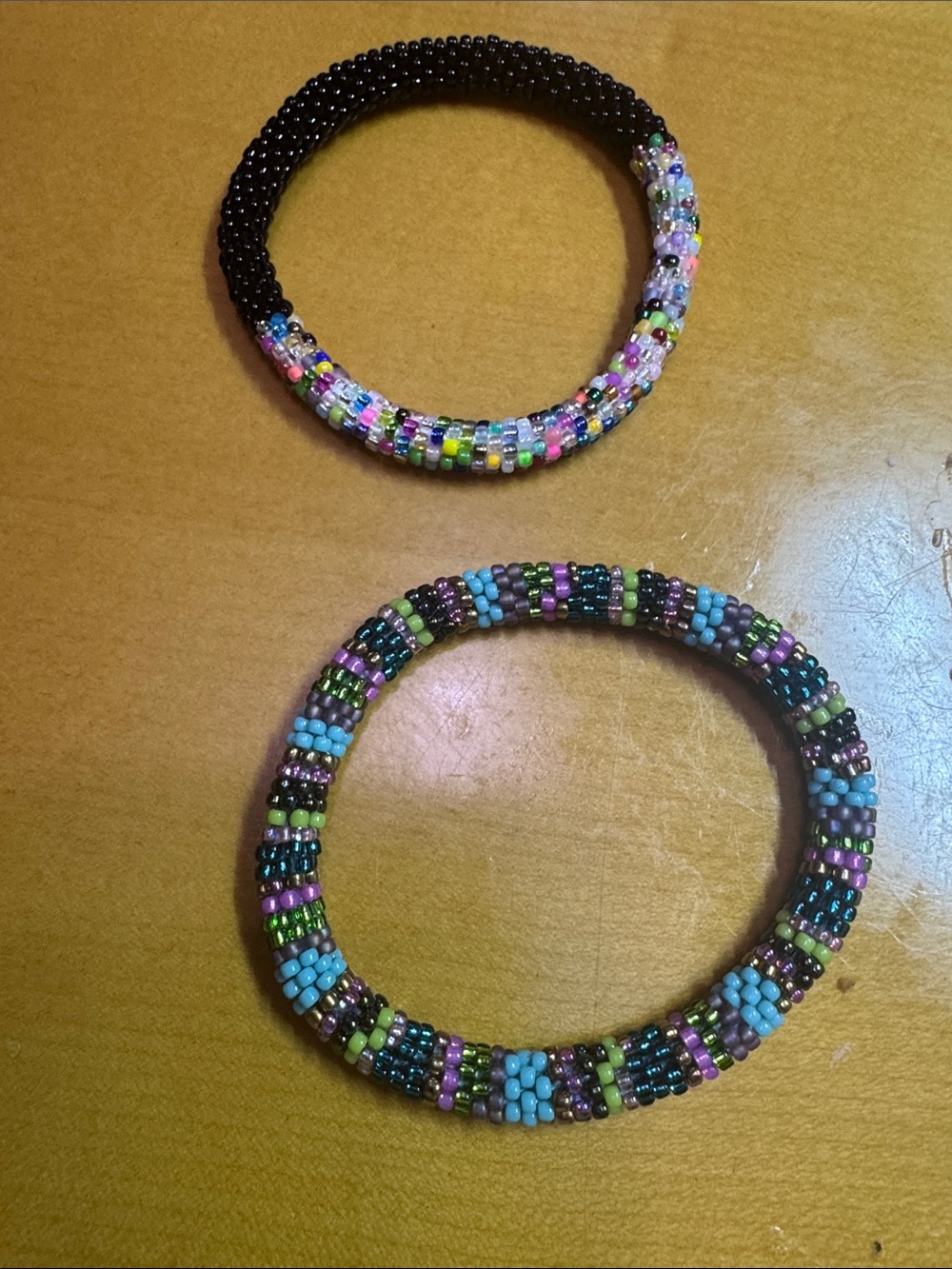 Beaded Multicolor and Black Women's Bracelet Set